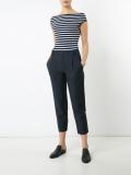 boatneck striped knitted blouse