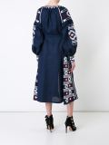 embroidered flared midi dress 