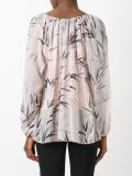 leaves print shift blouse