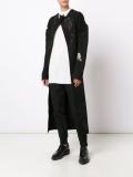 peaked lapel mid coat