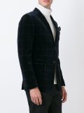 plaid single breasted blazer