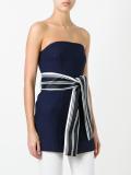 belted strapless blouse