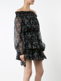 off-shoulder sheer dress