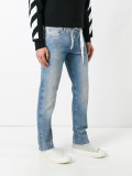 splitter print slim-fit jeans