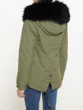 Cropped Parka with Raccoon Fur Trim