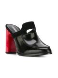 contrast heel mules