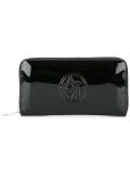 logo embossed zipped wallet