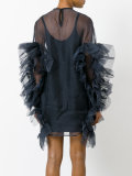 ruffled sleeve overlay dress