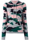 camouflage intarsia hoodie