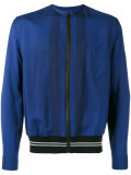 embroidered zipped bomber jacket