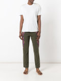 embroidered slim-fit trousers