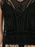 printed lace-trimmed dress