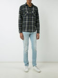 chest pockets plaid shirt
