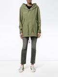 raccoon fur-trimmed unlined parka