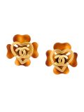 clover heart CC clip-on earrings