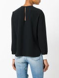 contrast cuff blouse