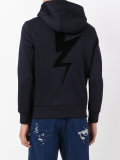 lightning print hooded sweatshirt