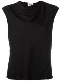 draped neck blouse