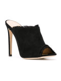 frayed stiletto mules