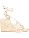 tie around wedged sandals 