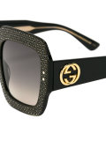 oversize crystal square sunglasses