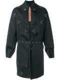 contrasting zipper belted coat