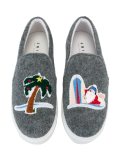 patched slip-on sneakers