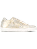distressed metallic sneakers