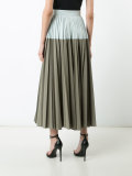 bicolour pleated skirt