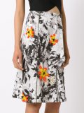 floral embroidery flare skirt