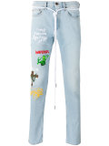 multiple prints skinny jeans