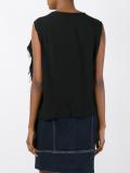 sleeveless draped blouse