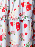 hearts print shift dress