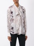 floral & dot print shirt 