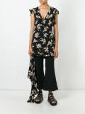 printed asymmetric blouse