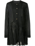 pleated trim striped shirt 