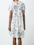 twig print short sleeve dress
