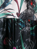 macaw print flared dress