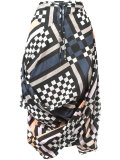 draped printed skirt 