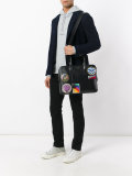 classic small Museum multi-patch flat briefcase