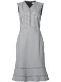 checked peplum hem dress