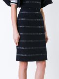stripe detail pencil skirt