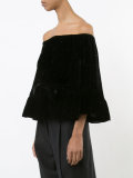 velvet off-the-shoulder top 