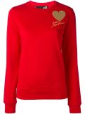 sequined heart patch sweatshirt