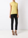 sleeveless knit blouse