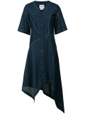 draped shirt dress