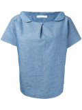 Buttoned wide collar shirt