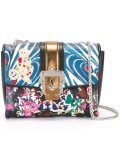 contrast print satchel bag