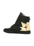 metallic heel counter hi-top sneakers