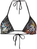tattoo print triangle bikini top